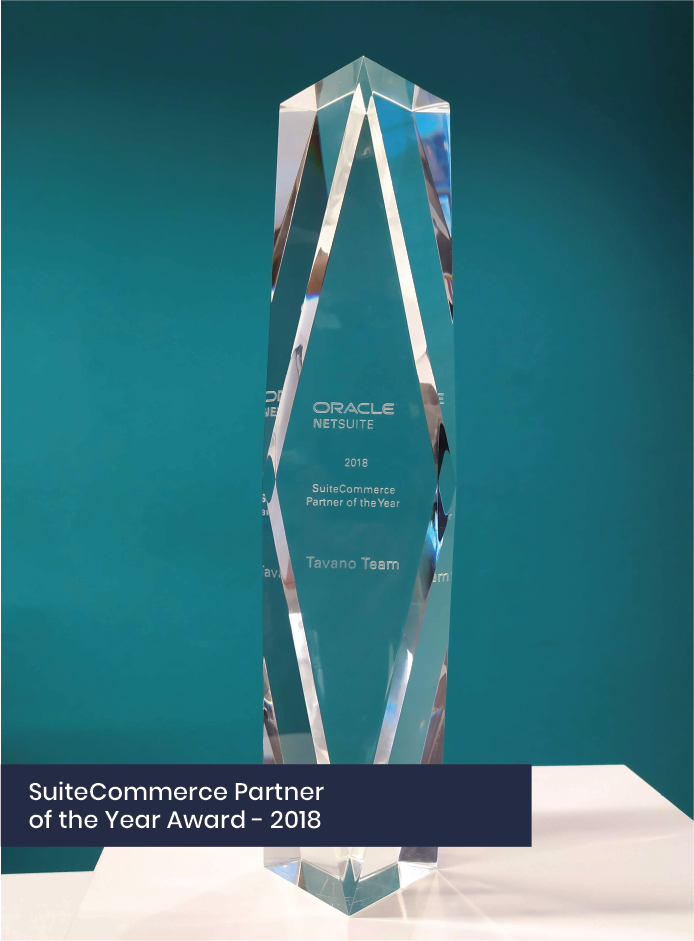 suitecommerce partner of the year award 2018 netsuite tavano team